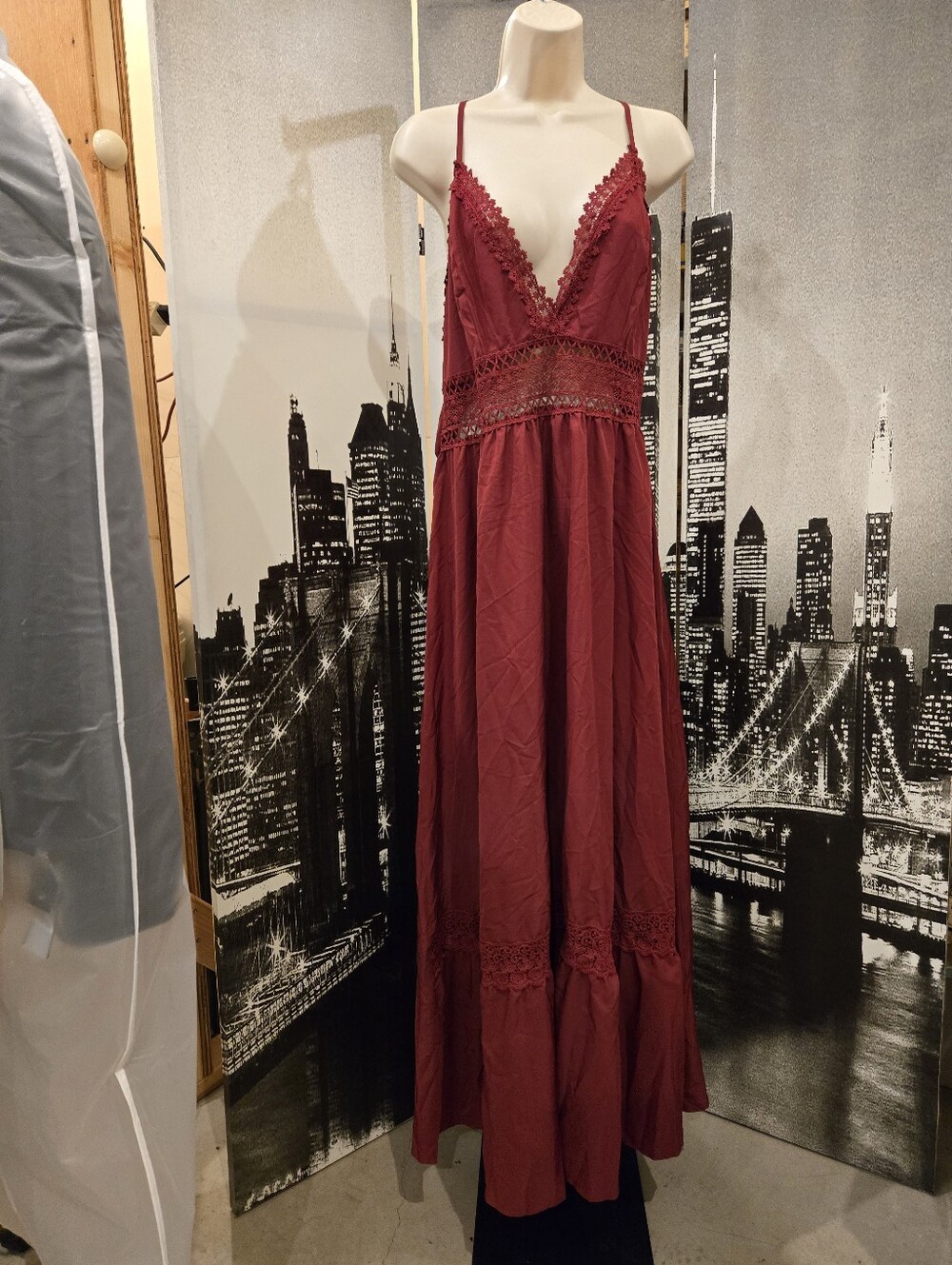 Shein Curve rust red Color Dress Size 1XL